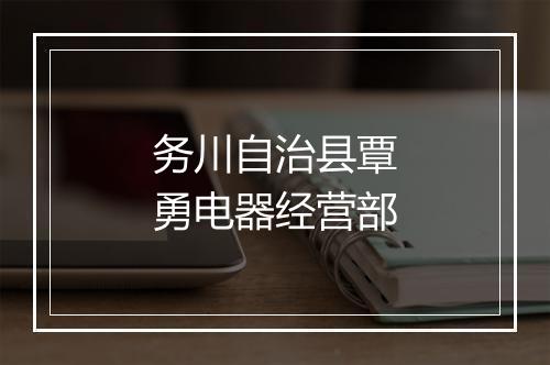 务川自治县覃勇电器经营部