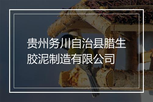 贵州务川自治县腊生胶泥制造有限公司