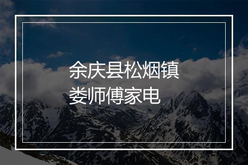 余庆县松烟镇娄师傅家电