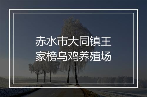 赤水市大同镇王家榜乌鸡养殖场