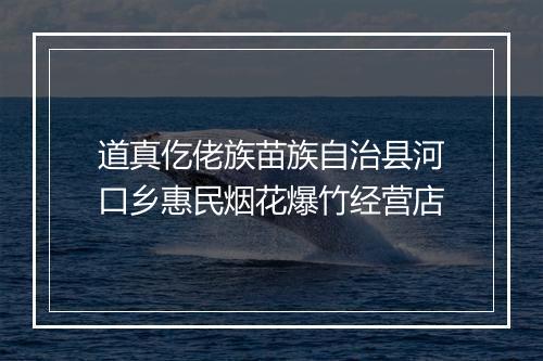 道真仡佬族苗族自治县河口乡惠民烟花爆竹经营店