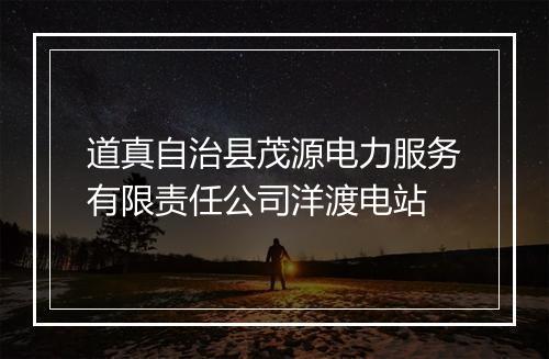 道真自治县茂源电力服务有限责任公司洋渡电站