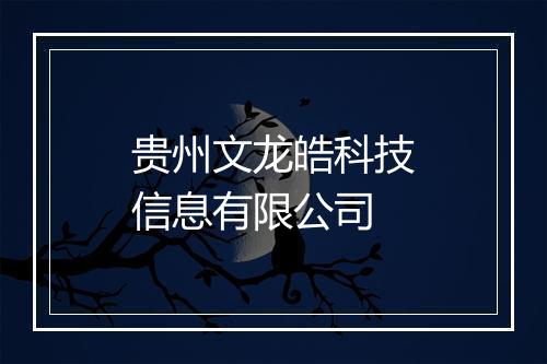 贵州文龙皓科技信息有限公司