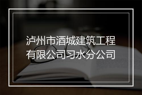 泸州市酒城建筑工程有限公司习水分公司