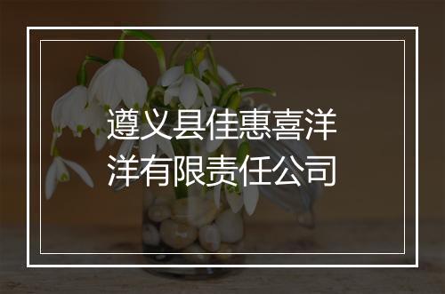 遵义县佳惠喜洋洋有限责任公司