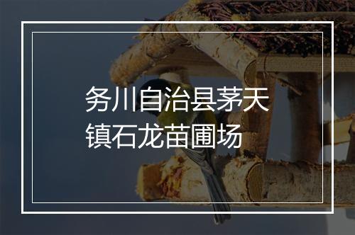 务川自治县茅天镇石龙苗圃场