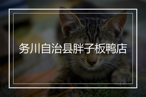 务川自治县胖子板鸭店