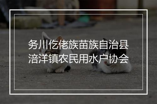 务川仡佬族苗族自治县涪洋镇农民用水户协会