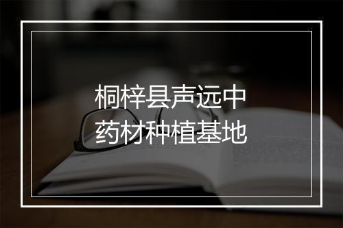 桐梓县声远中药材种植基地