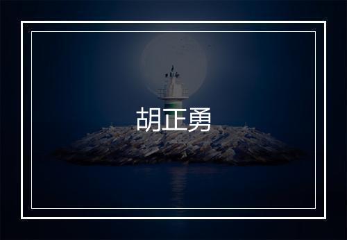 胡正勇