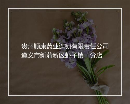 贵州顺康药业连锁有限责任公司遵义市新蒲新区虾子镇一分店