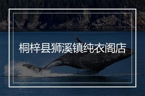 桐梓县狮溪镇纯衣阁店