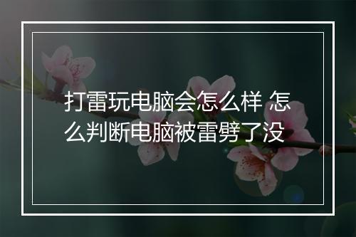打雷玩电脑会怎么样 怎么判断电脑被雷劈了没