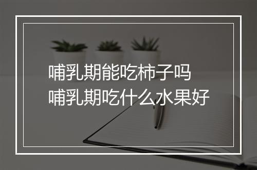 哺乳期能吃柿子吗 哺乳期吃什么水果好