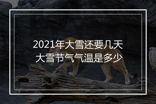 2021年大雪还要几天 大雪节气气温是多少