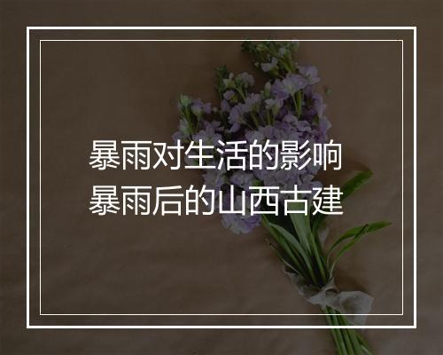 暴雨对生活的影响 暴雨后的山西古建
