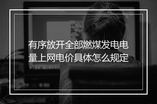有序放开全部燃煤发电电量上网电价具体怎么规定