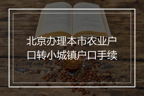 北京办理本市农业户口转小城镇户口手续