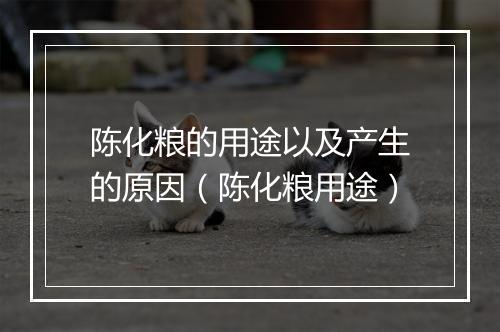 陈化粮的用途以及产生的原因（陈化粮用途）