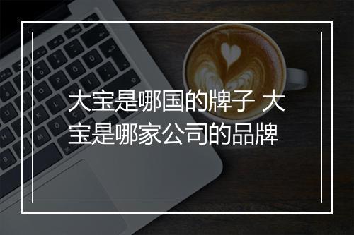 大宝是哪国的牌子 大宝是哪家公司的品牌