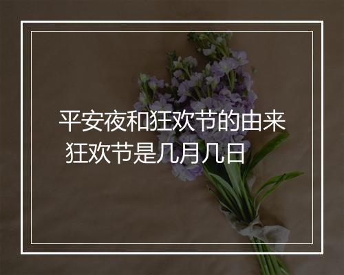 平安夜和狂欢节的由来 狂欢节是几月几日