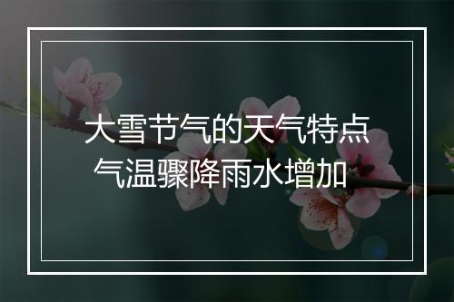 大雪节气的天气特点 气温骤降雨水增加