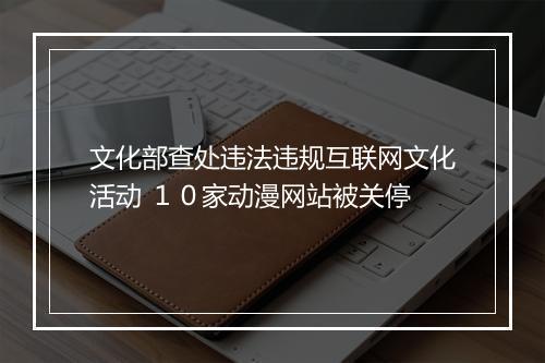 文化部查处违法违规互联网文化活动 １０家动漫网站被关停