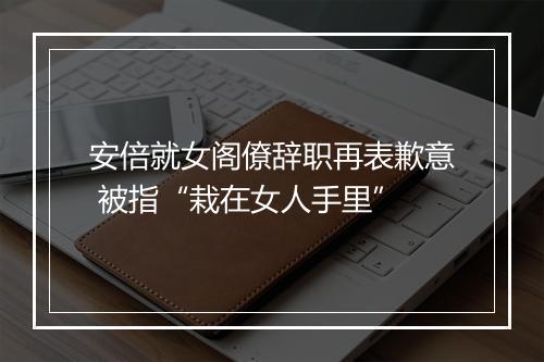 安倍就女阁僚辞职再表歉意 被指“栽在女人手里”