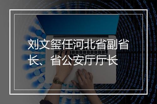 刘文玺任河北省副省长、省公安厅厅长