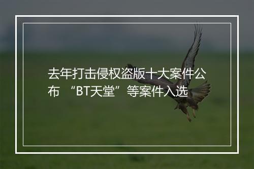 去年打击侵权盗版十大案件公布 “BT天堂”等案件入选