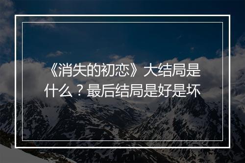 《消失的初恋》大结局是什么？最后结局是好是坏