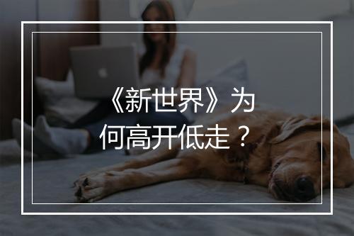 《新世界》为何高开低走？