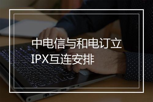 中电信与和电订立IPX互连安排