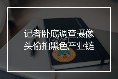 记者卧底调查摄像头偷拍黑色产业链