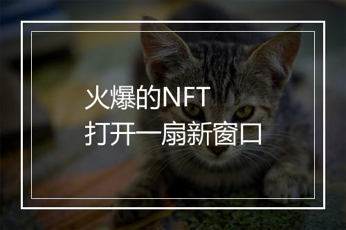 火爆的NFT 打开一扇新窗口