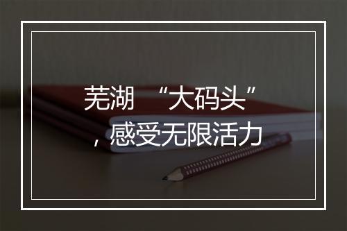 芜湖 “大码头”，感受无限活力