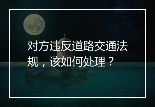 对方违反道路交通法规，该如何处理？