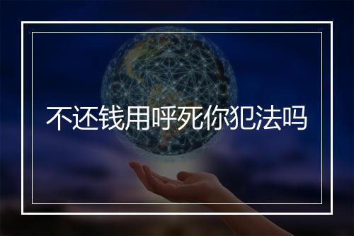 不还钱用呼死你犯法吗