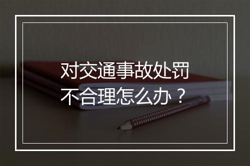 对交通事故处罚不合理怎么办？