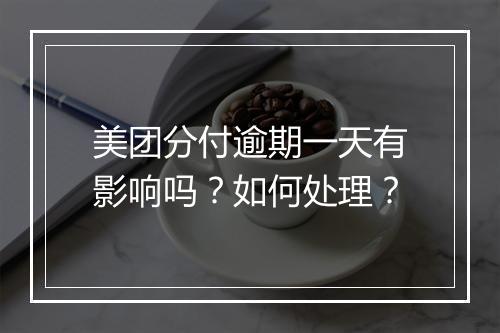 美团分付逾期一天有影响吗？如何处理？