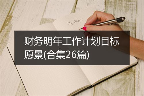 财务明年工作计划目标愿景(合集26篇)