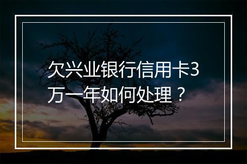 欠兴业银行信用卡3万一年如何处理？