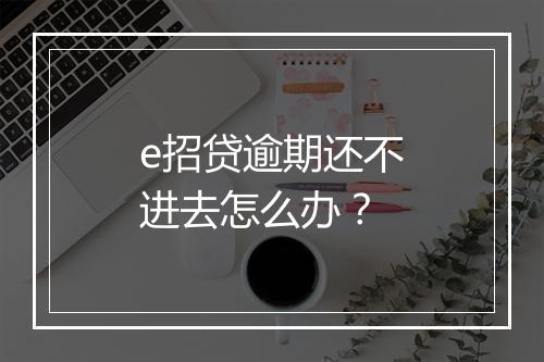 e招贷逾期还不进去怎么办？