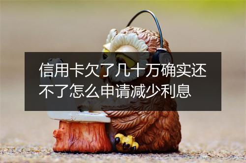 信用卡欠了几十万确实还不了怎么申请减少利息