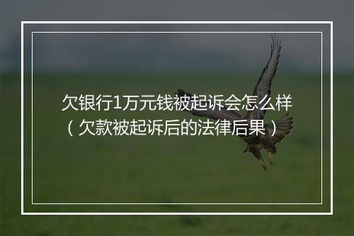 欠银行1万元钱被起诉会怎么样（欠款被起诉后的法律后果）