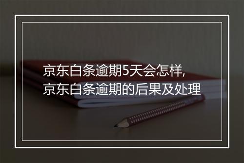京东白条逾期5天会怎样,京东白条逾期的后果及处理