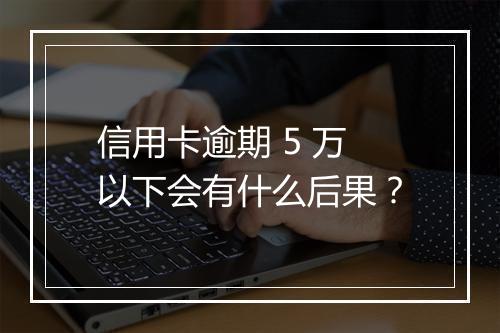 信用卡逾期 5 万以下会有什么后果？