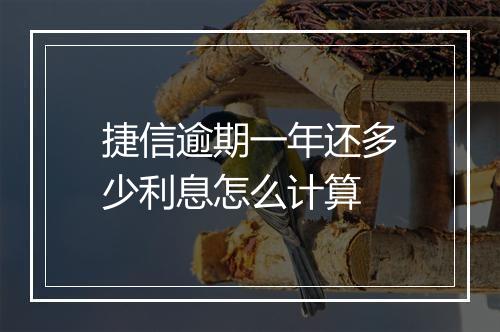 捷信逾期一年还多少利息怎么计算