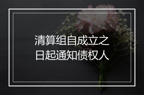 清算组自成立之日起通知债权人
