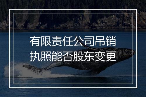 有限责任公司吊销执照能否股东变更